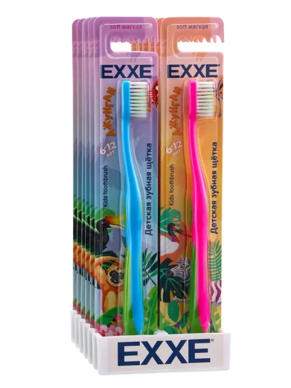 Детская зубная щетка EXXE school 6-12 лет, мягкая
