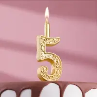 Свеча для торта &laquo;Цифра 5&raquo;, 10.2 см
