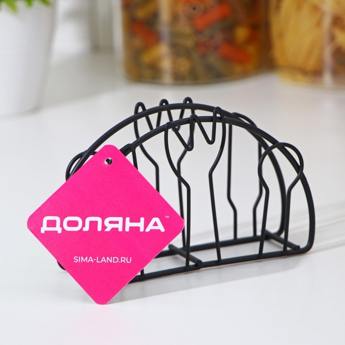 Салфетница Доляна «Столовые приборы»,13×3,5×8 см, цвет чёрный Салфетница Доляна «Столовые приборы»,13×3,5×8 см, цвет чёрный