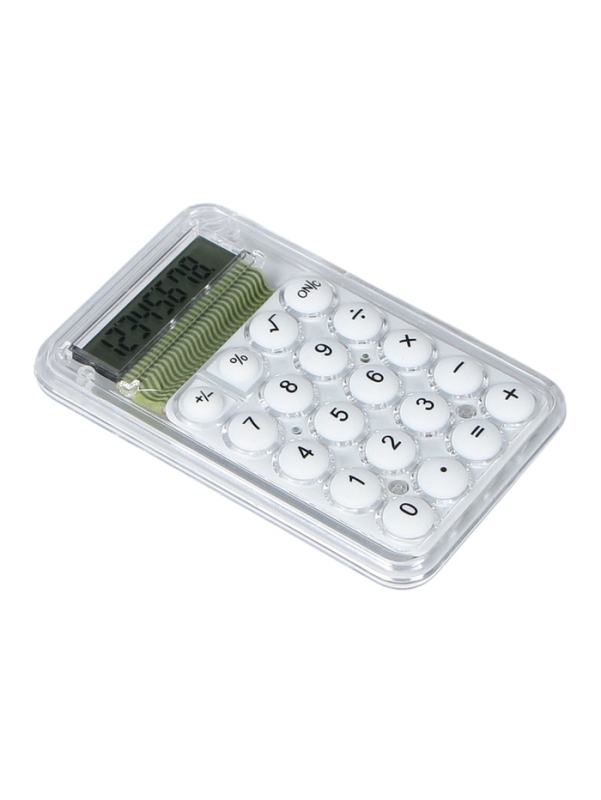 Калькулятор настольный 08-разрядный, KS-005, прозрачный корпус, серые кнопки