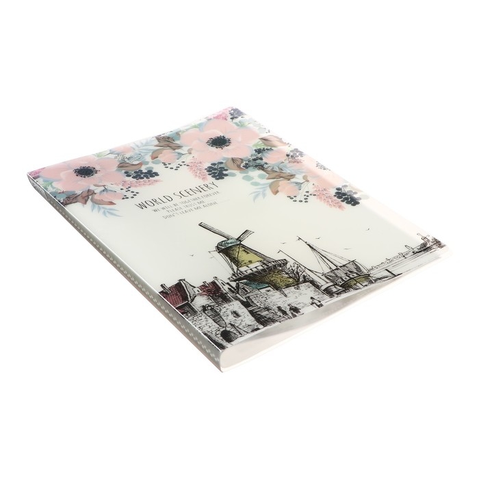 Папка формат А4, с 40 прозрачными файлами Папка формат А4, с 40 прозрачными файлами "Город", МИКС