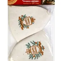 Набор банный 2 шапки "Царский", белый Набор банный 2 шапки "Царский", белый