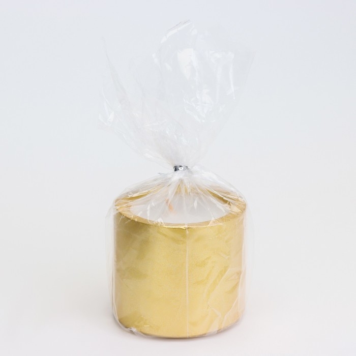 Свеча  Свеча "Цилиндр" в подсвечнике из гипса малый, 5х3,5см,золото