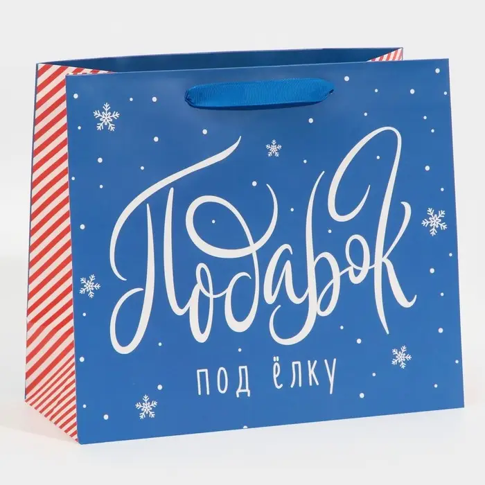 Пакет подарочный новогодний ламинированный «Подарок под елку», ML 27 х 23 х 11.5 см