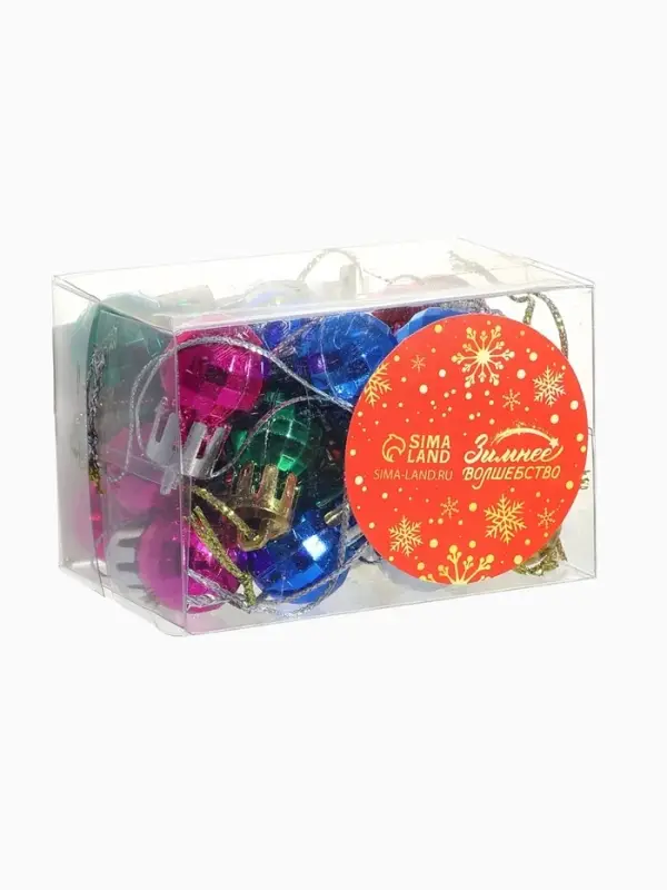 Ёлочные игрушки &laquo;Диско&raquo;, шары новогодние, d=2 см, набор 24 шт., МИКС