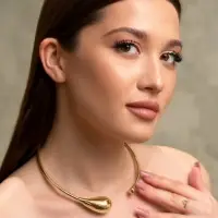 Колье чокер &laquo;Капли БО&raquo;, d=14 см, цвет золото