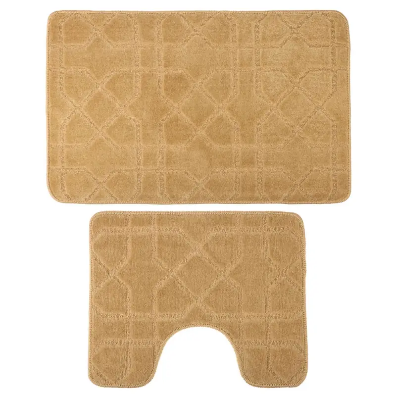 Набор ковриков для ванной и туалета тм VETTA Геометрия, 50x80см + 50x40см, полиэстер, 3 цвета