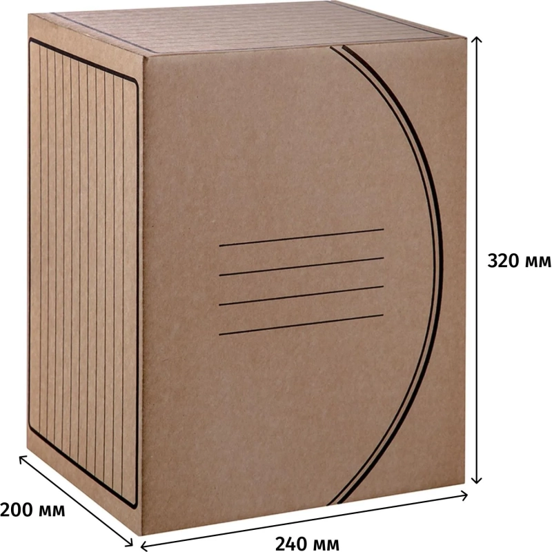 Короб архивный  гофрокартон бурый 320x200x240 мм (5 шт/уп.)