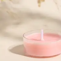 Чайная свеча ароматическая "Круглая" розовая, аромат сладкая хурма 3,8х3,8х1,8 см