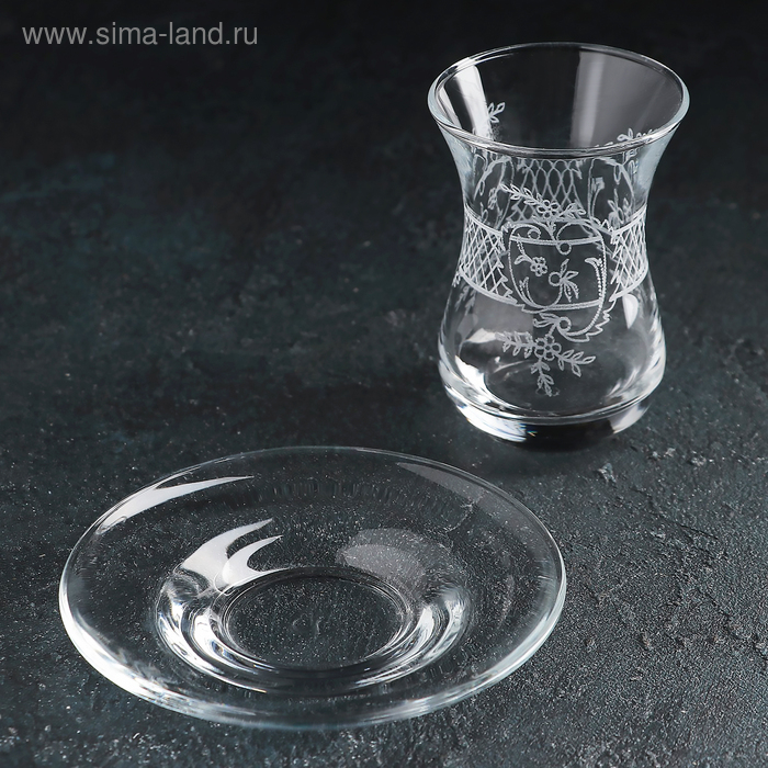 Сервиз чайный «Ассоль», 12 предметов: стакан чайный 160 мл 6 шт, блюдце 6 шт Сервиз чайный «Ассоль», 12 предметов: стакан чайный 160 мл 6 шт, блюдце 6 шт