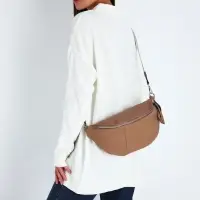 Сумка женская кросс-боди на молнии, 34&times;11&times;17 см, бежевая