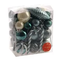 Ёлочные игрушки &laquo;Зимняя радость&raquo;, новогодние, набор 40 шт., бело-зелёный