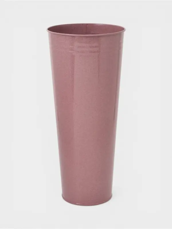 Вазон без ручек, 11 л, h=50 см, нержавеющая сталь, розовый