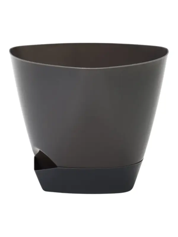 Кашпо с прикорневым поливом 4 л  D-22 см, H-20 см серый "Элеганс"