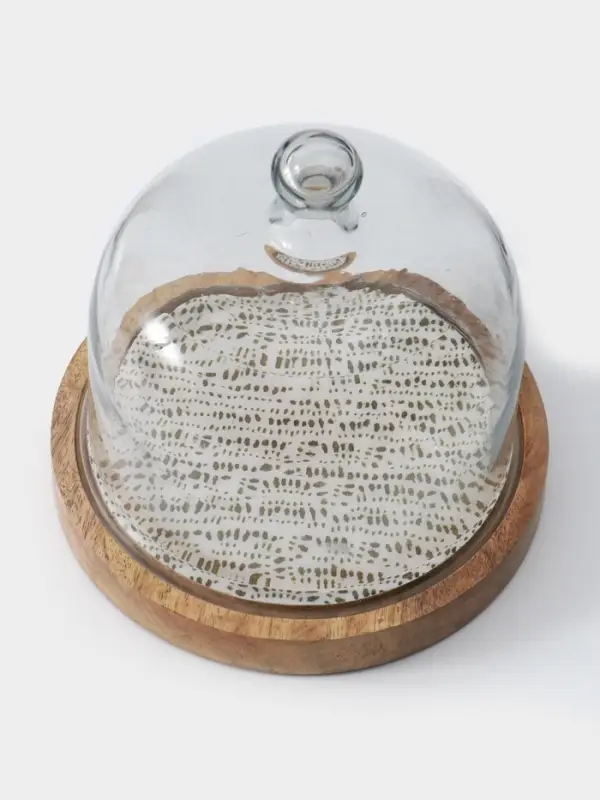 Клош стеклянный, 20&times;20&times;20 см, дерево