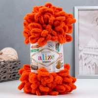 Плюшевая пряжа для вязания руками ALIZE, Puffy, 100% микрополиэстер, 9 м/100 г, (06)