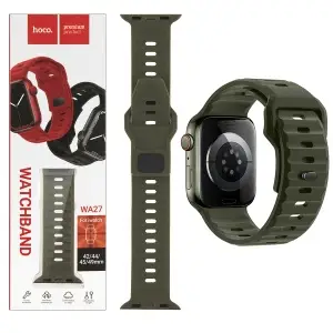 Ремешок для Apl watch 42/44/45/49mm WA27 stepped pattern solid color silicone strap Army Green HOCO