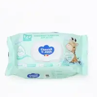 Влажные салфетки для детей FUN, 0+, с крышкой, лисёнок и жираф, 120 шт., МИКС