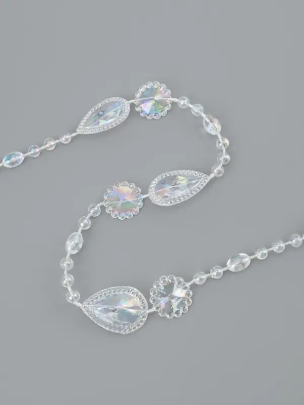 Бусы на нитях, с голографией, 15 мм, 9&plusmn;1 м, прозрачные