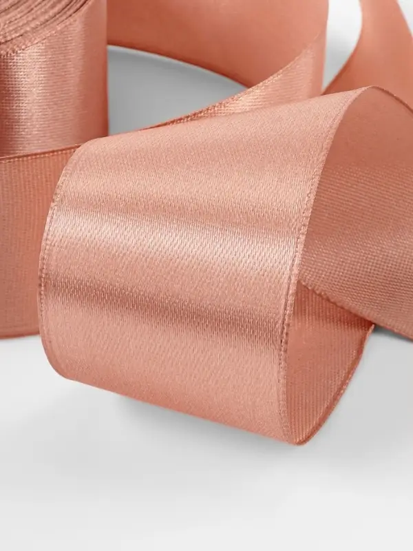 Лента атласная, 40 мм, 23&plusmn;1 м, бежево-розовая