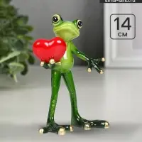 Фигурка полистоун &laquo;Лягушонок с сердцем в руке&raquo;, лак, 14&times;9&times;10 см
