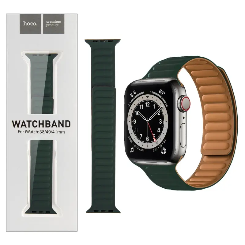 Ремешок для Apl watch 38/40/41mm Watchband WA21 Flexible series silicone fir green HOCO