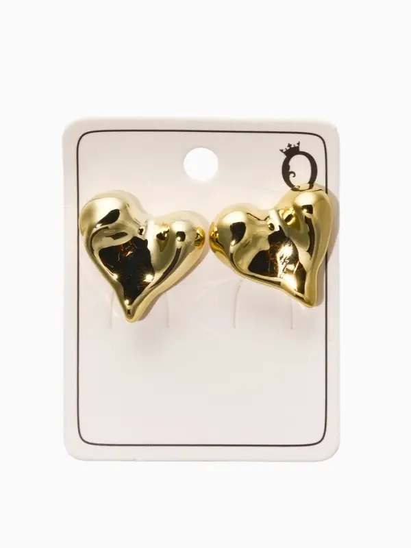 Серьги пластик &laquo;Сердца&raquo;, течение, цвет золото