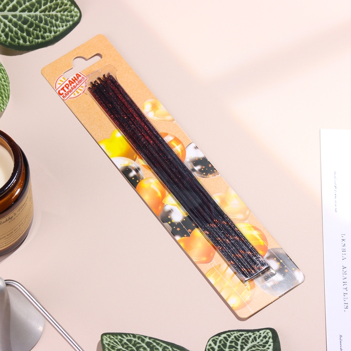 Набор свечей в торт, 6 штук Набор свечей в торт, 6 штук "Сияние", красно-черный, 17 см