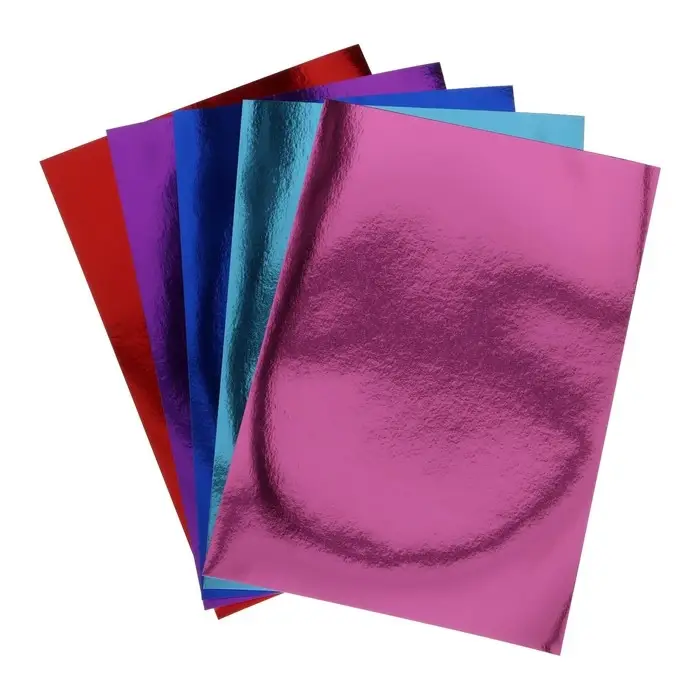 Картон цветной фольгированный Calligrata, А4, 5 листов, 5 цветов