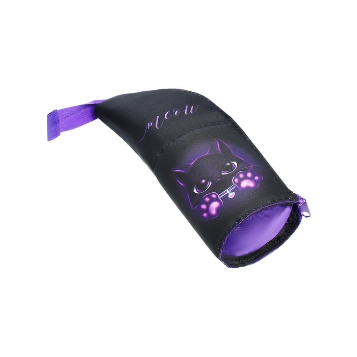 Пенал тубус-подставка, 85 х 210 х 65 мм, мягкий, тканевый, Calligrata, ПМО 12-20 Пенал тубус-подставка, 85 х 210 х 65 мм, мягкий, тканевый, Calligrata, ПМО 12-20 "Котик"