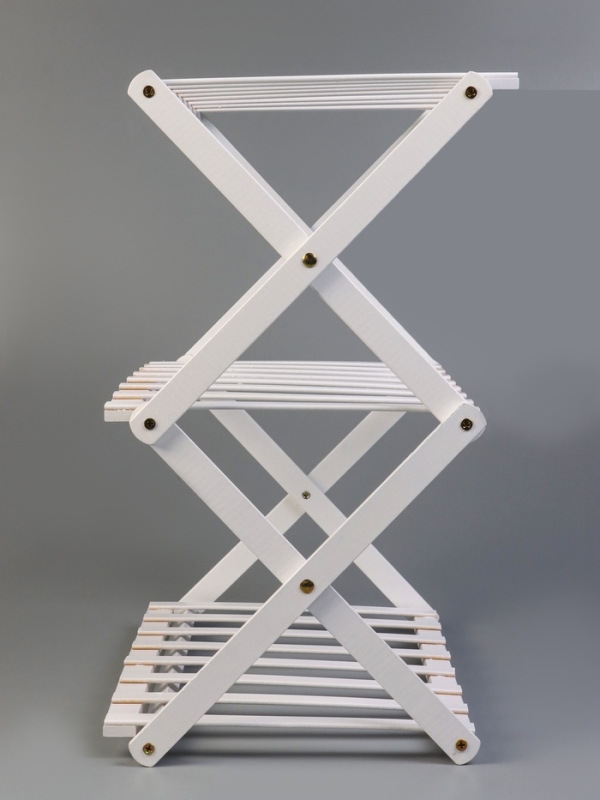 Подставка для цветов Greengo, 3 полки, 50 × 25 × 46 см, напольная, бамбук, белая Подставка для цветов Greengo, 3 полки, 50 × 25 × 46 см, напольная, бамбук, белая