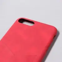Чехол LuazON для iPhone 7 Plus/8 Plus, с отсеком под карты, кожзам, красный