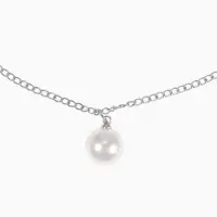 Бусы 2 яруса &laquo;Рошель&raquo;, подвеска капля на цепочке, шар №12, L=42 см, белые в серебре