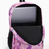 Рюкзак школьный на молнии, с карманами, с рисунком, размер 30&times;13&times;42 см, сиреневый