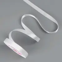 Лента атласная, 12 мм × 23 ± 1 м, цвет белый №01