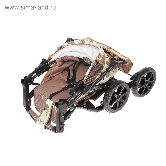 Коляска-трансформер «Гном», пластиковые колёса, оттенки бежевого, рисунок МИКС Коляска-трансформер «Гном», пластиковые колёса, оттенки бежевого, рисунок МИКС