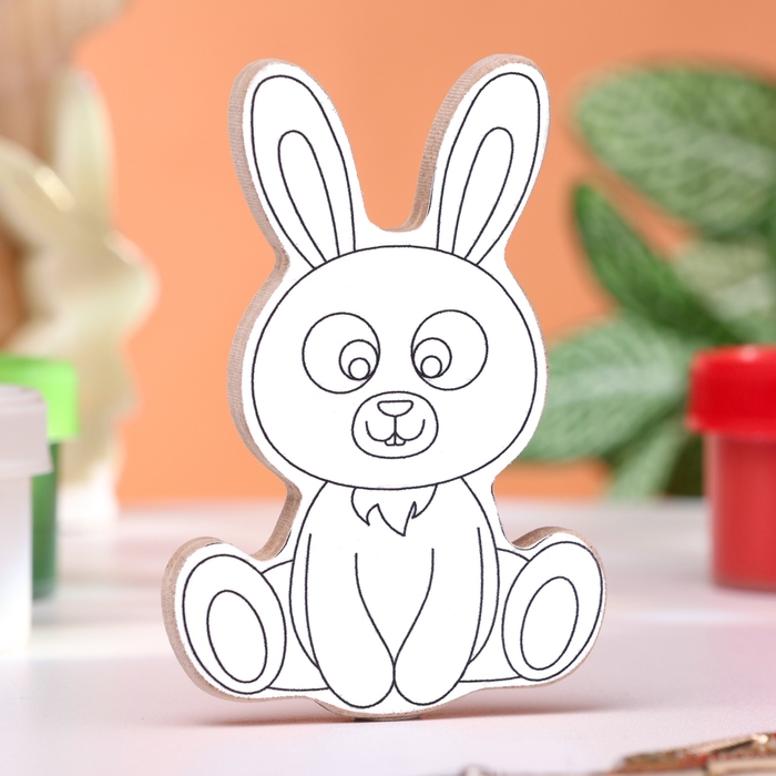 Раскраска-магнит Раскраска-магнит "Зайчик", многоразовая, 8х6,5 см