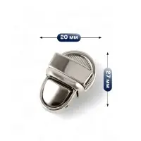 Застёжка для сумки TEIRA, металлическая, 11.9 г, 2.7&times;2 см, цвет серебряный