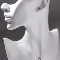 Гарнитур 2 предмета: кулон, серьги &laquo;На леске&raquo;, капелька, белые в серебре, 30 см