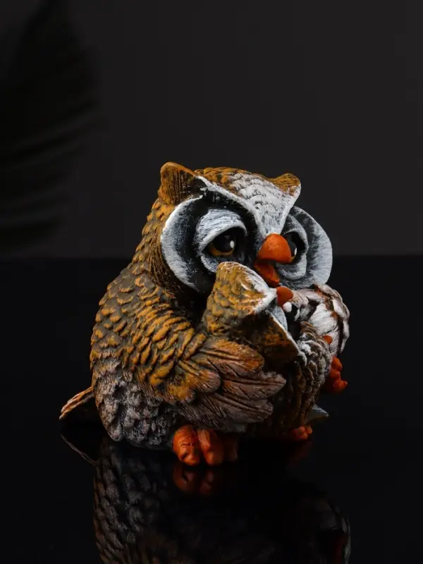 Фигура "Сова кормит совёнка" 8х7.5х8.7 см
