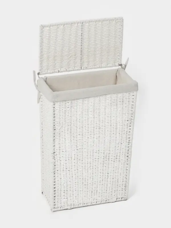 Корзина для белья LaDо́m &laquo;Классика&raquo;, прямоугольная, 37&times;22&times;55 см, белая