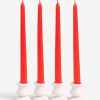 Свечи античные 2.2&times;25.5 см, набор 4 шт., красные