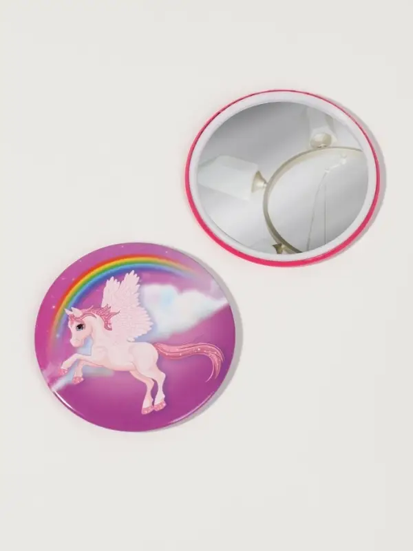 Зеркало карманное «Единорог», d=7 см, МИКС