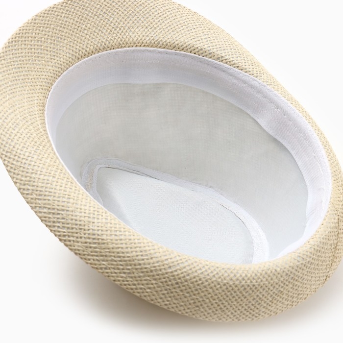 Шляпа мужская MINAKU, цвет молочный, р-р 58