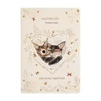 ТЕТРАДЬ А5 ИЗ ЭКОКОЖИ, "LOVE ME.КОТИКИ ПРИНОСЯТ СЧАСТЬЕ" 60 Л. КЛЕТКА