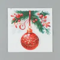 Салфетки новогодние бумажные &laquo;Нарядное украшение&raquo;, 33&times;33, 2 слоя, 20 шт.
