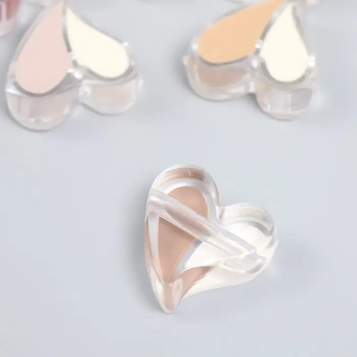 Бусина для рукоделия и плетения «Арт Узор. Кофейный аромат. Сердечко. Половинки», пластик, глянец, 2.3×2.4×0.9 см, МИКС