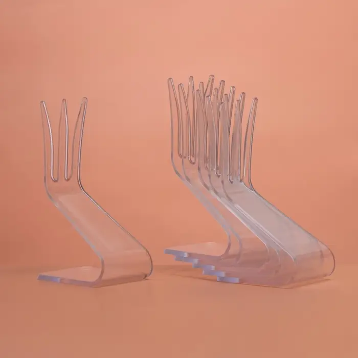 Шпажка пластиковая одноразовая для канапе «Трезубец», прозрачная