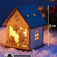 Ёлочная игрушка &laquo;Снеговики&raquo; 9&times;6.5 см, подвеска, от батареек AG10&times;3, свечение тёплое белое