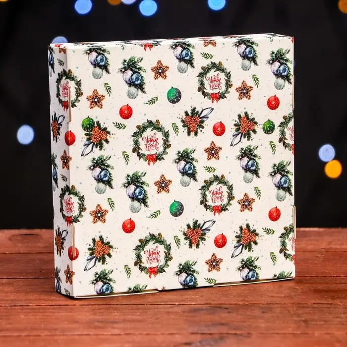 Коробка самосборная «Праздничный гость», 16×16×3 см